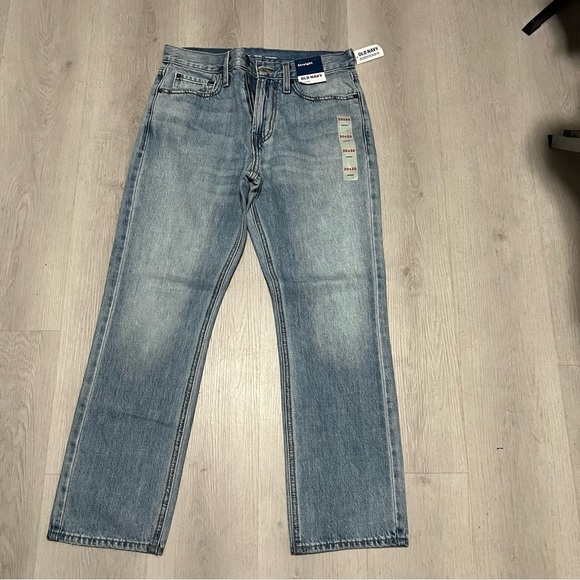 Old Navy Men’ 30x30 Straight Good Bucket Rigid Light Wash Jeans 100% Cotton NWT - Picture 2 of 10